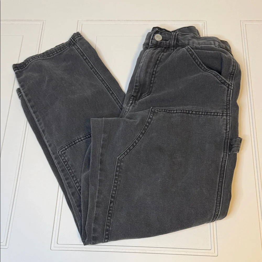 RSQ Utility Jeans Gray Carpenter Style Size 28x32 Streetwear Double Knee Unisex